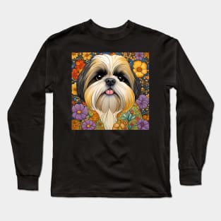 Shih Tzu Dog Lover Design Cute Puppy Long Sleeve T-Shirt